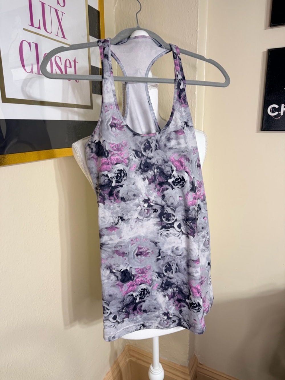 lululemon athletica Floral Racerback Tank - Pink‎ & Gray